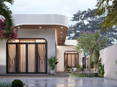 Nhà Cấp 4 Với Thiết Kế Đường Cong Đẹp Mắt